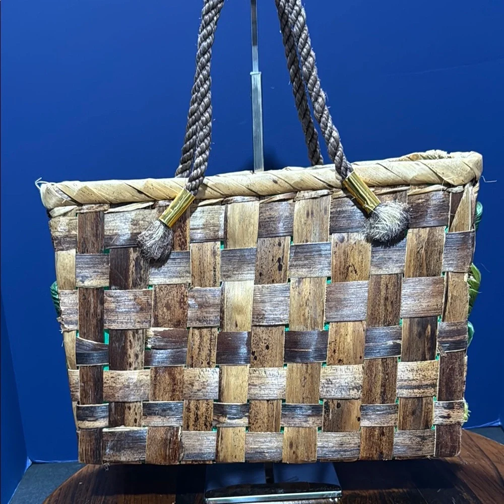 Handcrafted Owl Design Woven Tote Bag - Multicolor - Picture 5 of 8